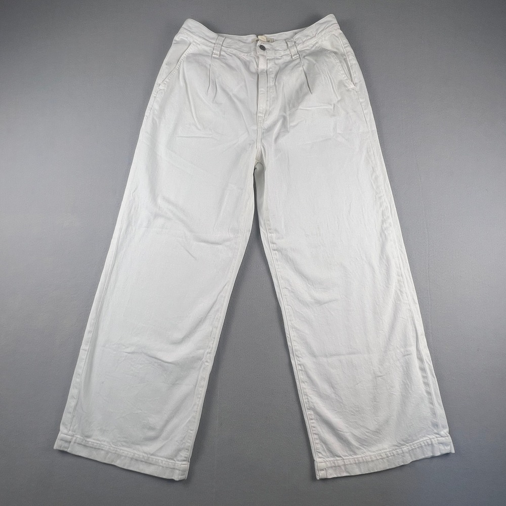 Madewell Harlow Wide-Leg Jean Womens 30 White Pleated High Rise Minimalist Boho